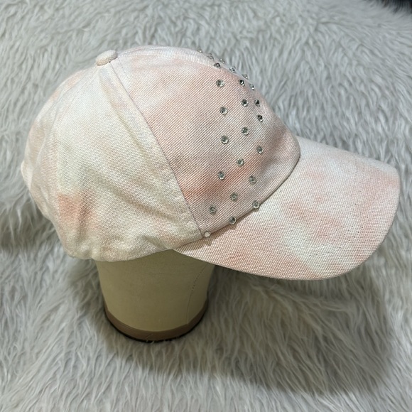 Pink tie dye rhinestone sparkling cap hat - Picture 2 of 6
